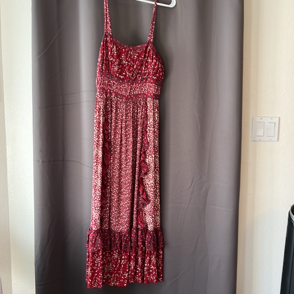 Free People - Red Floral Print Maxi Dress